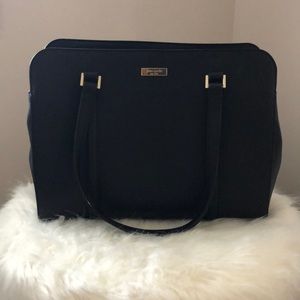 Kate spade black leather work tote